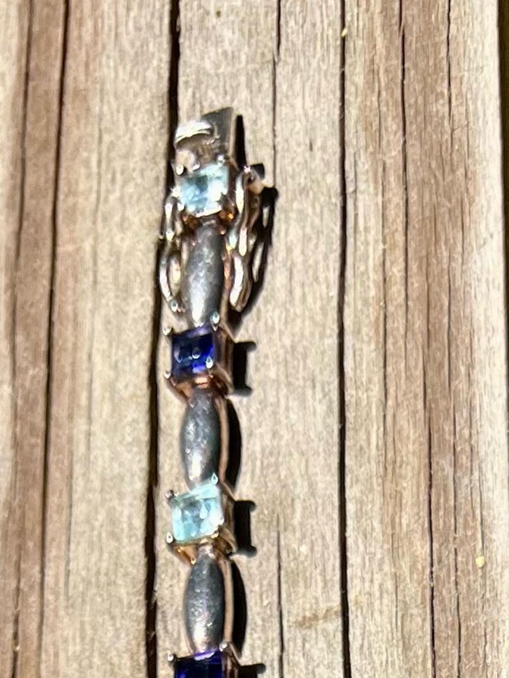 Blue and Sterling Silver Tennis Bracelet - Women Jewelry - Picture 3 of 3